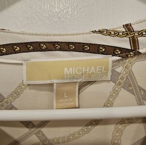 Michael Kors Link Print Zipper Blouse